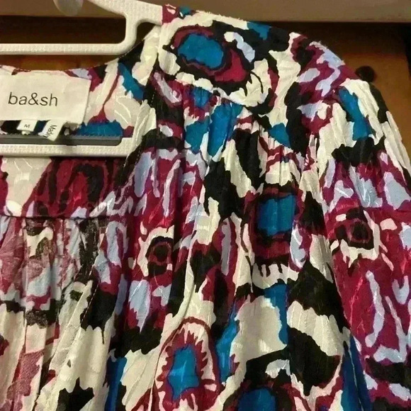 Ba&sh Giulia Wrap Minidress Multi Floral Design Size Medium New - Picture 6 of 9